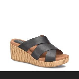 Eurosoft Kailani Black Wedge Sandals